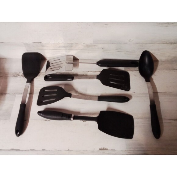 Utensil Spoon/Fatula Set Of Six Used Conditions Some Damage See Photographs - Picture 5 of 11